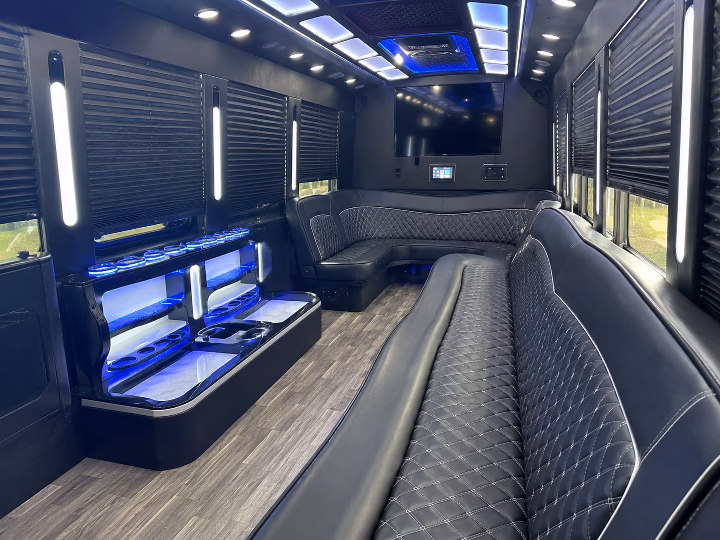 Laredo Birthday, Sweet 16, & Quinceañera Transportation party bus exterior