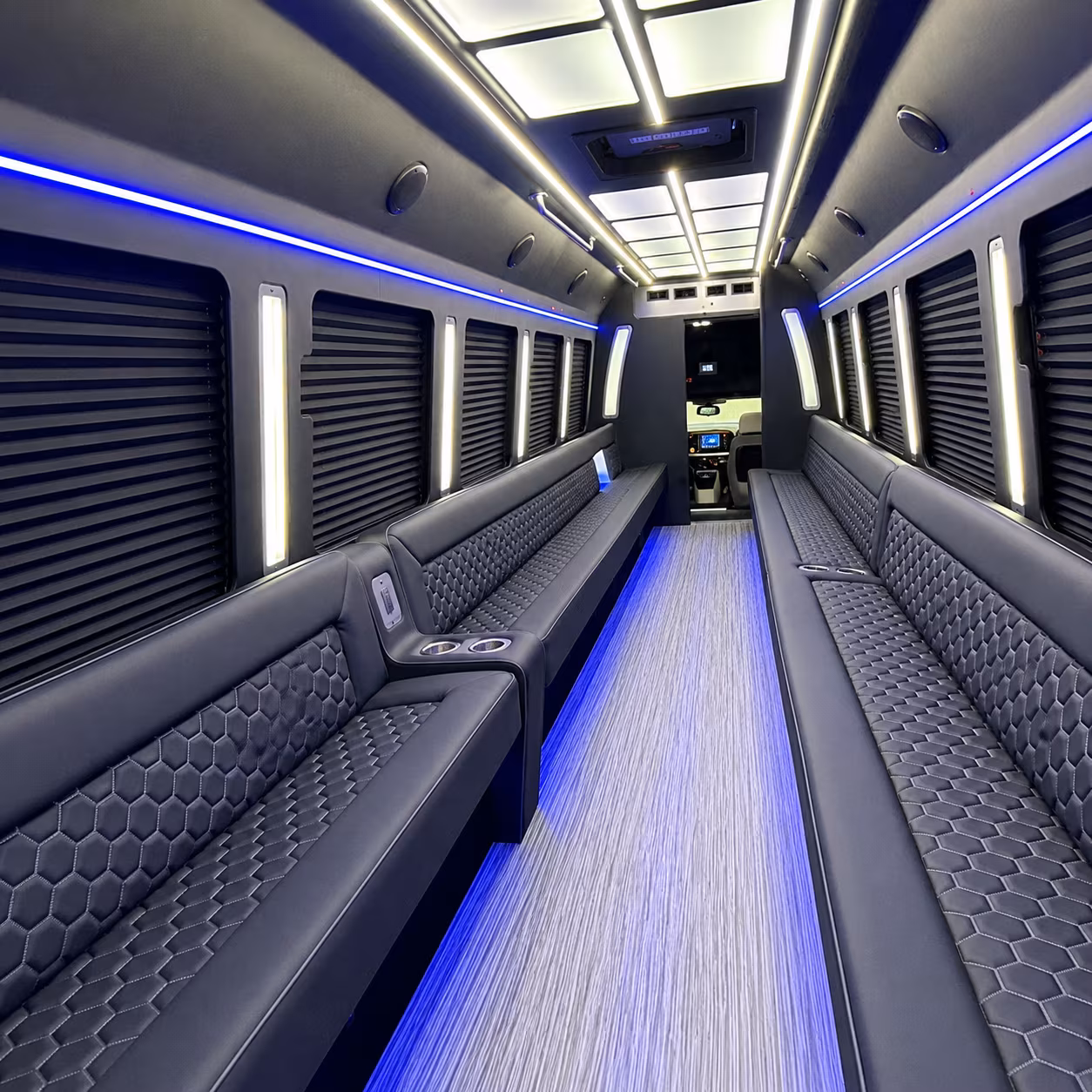 Laredo Birthday, Sweet 16, & Quinceañera Transportation party bus interior