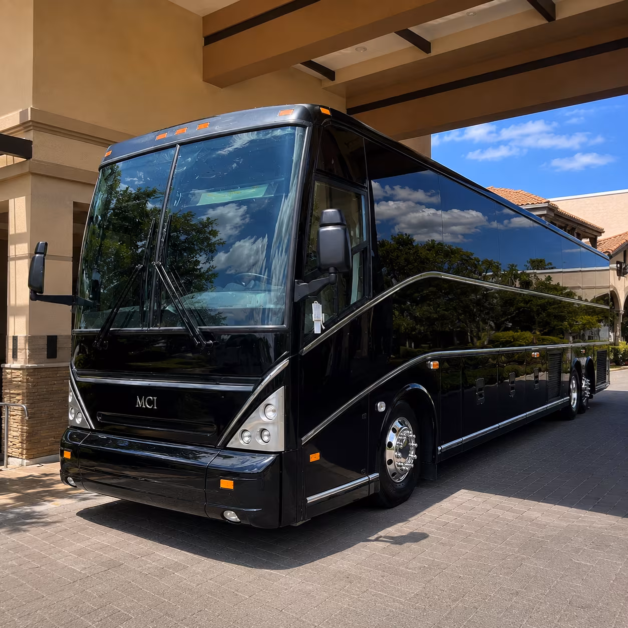 Laredo School Event Transportation party bus exterior