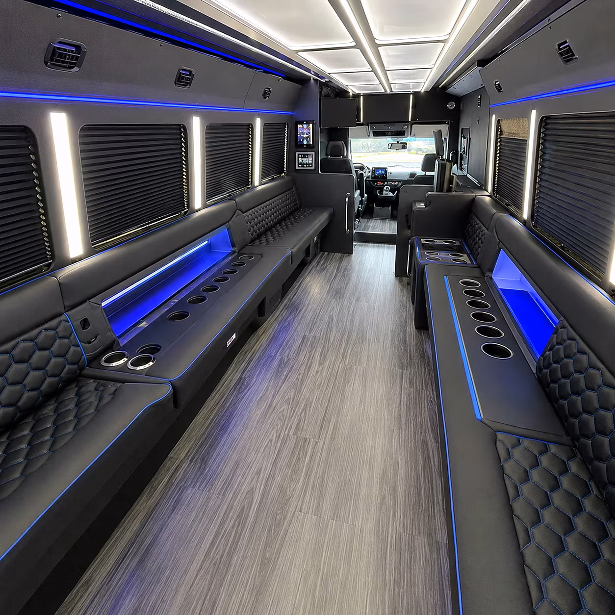 Laredo Wedding Transportation party bus interior