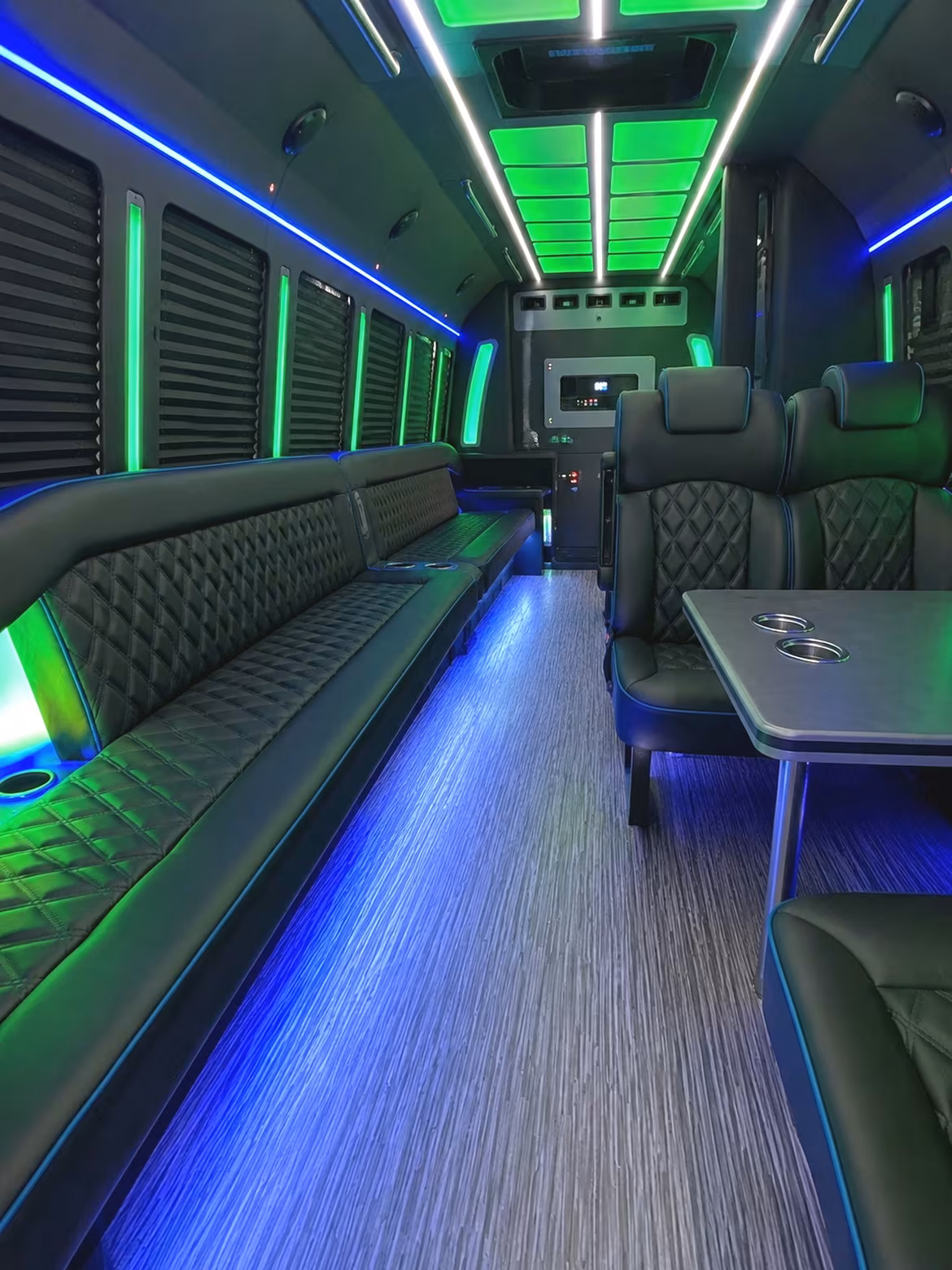Laredo Wedding Transportation party bus interior