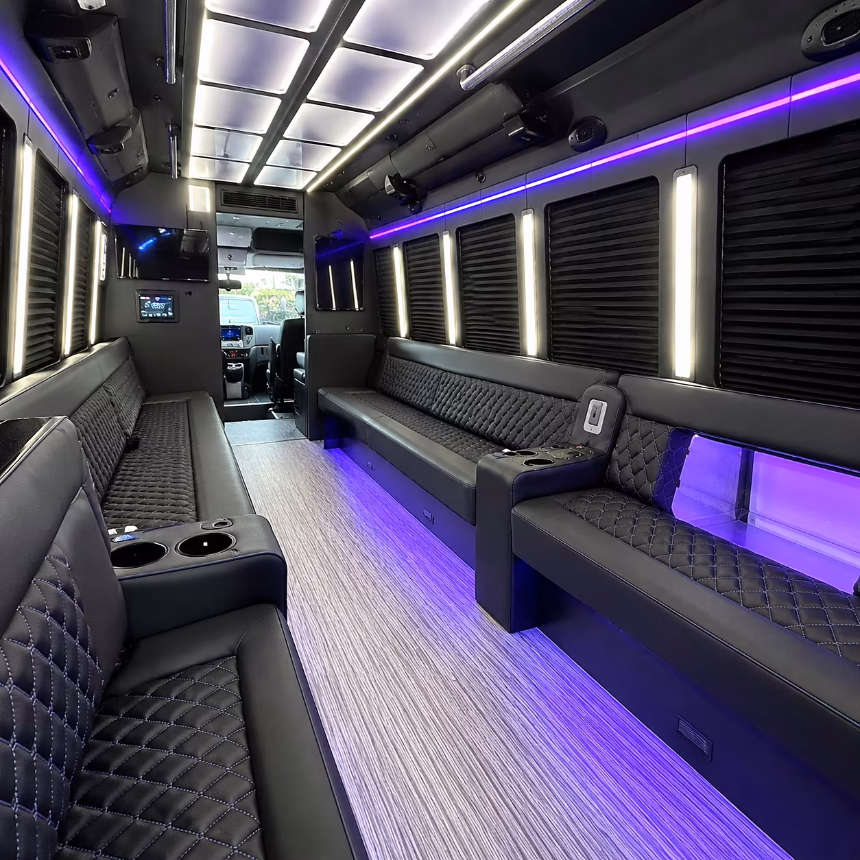 Laredo Wedding Transportation party bus interior